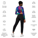 Neon Leopard Long Sleeve Crop Top - EDMFestieGear.com