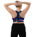 Abstract Longline Sports Bra for Raves & Festivals - EDMFestieGear.com