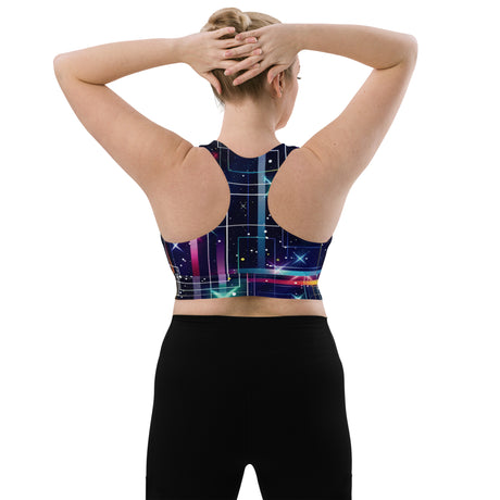 Abstract Longline Sports Bra for Raves & Festivals - EDMFestieGear.com