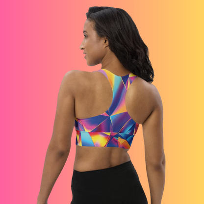 Abstract Longline Sports Bra for EDM Lovers - EDMFestieGear.com