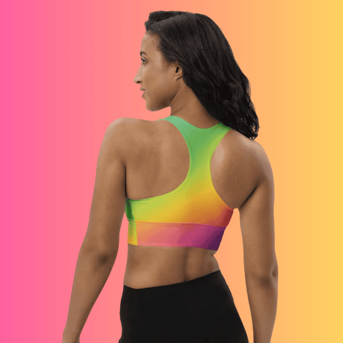 Vibrant Longline Sports Bra for Raves & Festivals