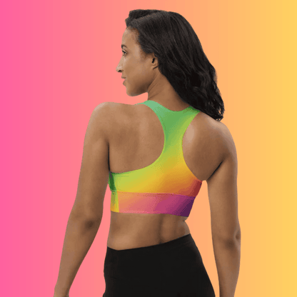 Vibrant Longline Sports Bra for Raves & Festivals