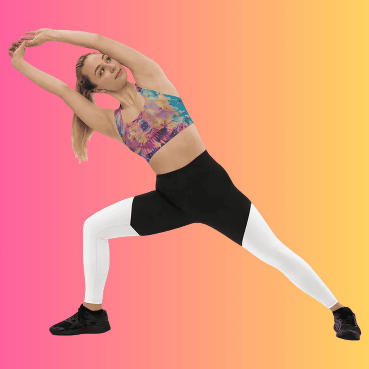 Vibrant Tie-Dye Longline Sports Bra for EDM Lovers