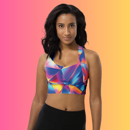 Abstract Longline Sports Bra for EDM Lovers - EDMFestieGear.com