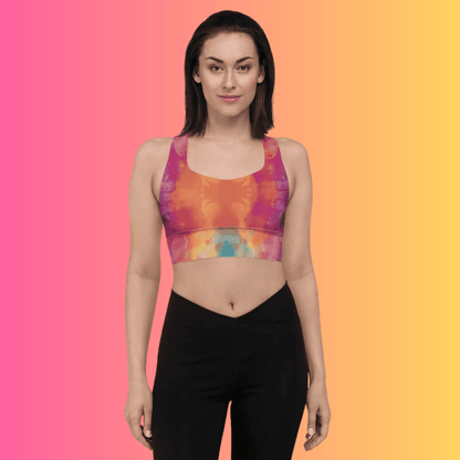 Vibrant Tie-Dye Longline Sports Bra for Festival Vibes