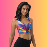 Abstract Longline Sports Bra for EDM Lovers - EDMFestieGear.com