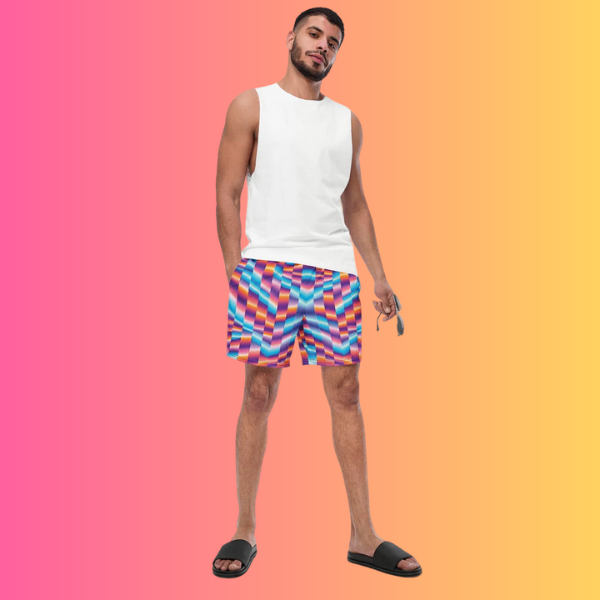 Abstract Rave Swim Shorts - Custom EDM Festival Wear - EDMFestieGear.com