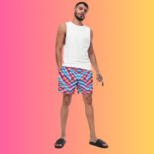 Abstract Rave Swim Shorts - Custom EDM Festival Wear - EDMFestieGear.com