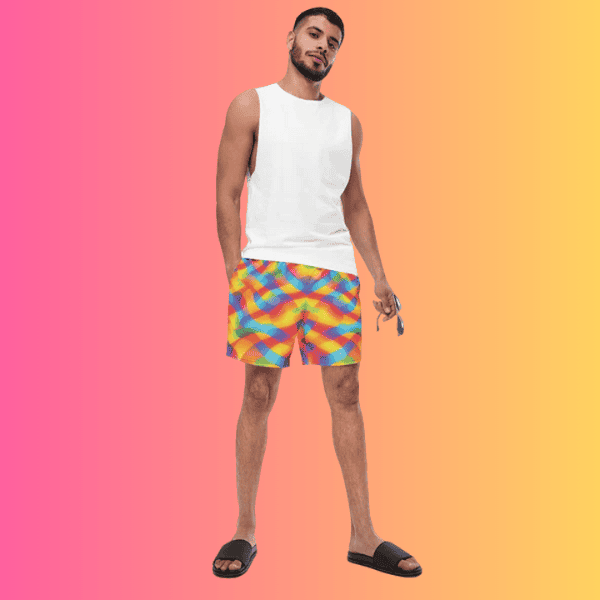 Vibrant Abstract Festival Swim Shorts for EDM Lovers