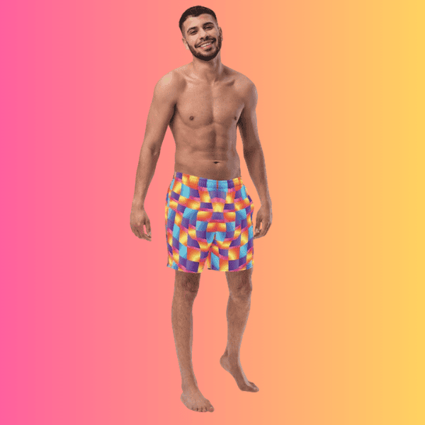 Bold Abstract Swim Shorts for Raves and Festivals