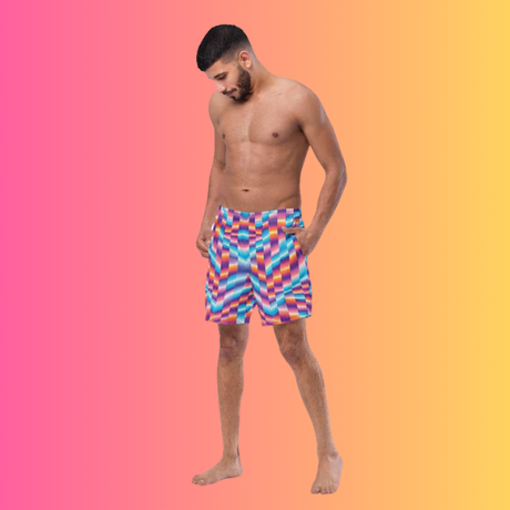 Abstract Rave Swim Shorts - Custom EDM Festival Wear - EDMFestieGear.com