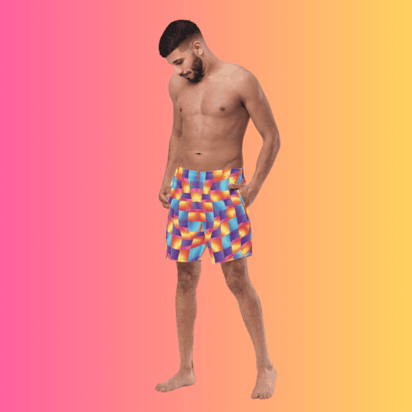 Bold Abstract Swim Shorts for Raves and Festivals