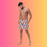 Eco-Friendly Abstract Swim Shorts for EDM Festivals