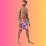 Abstract Rave Swim Shorts - Custom EDM Festival Wear - EDMFestieGear.com
