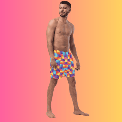 Bold Abstract Swim Shorts for Raves and Festivals