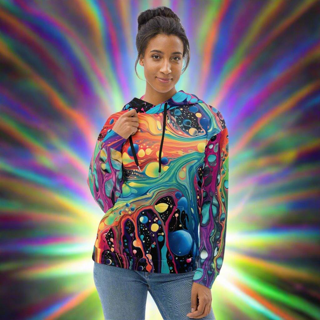 Vibrant Melting Abstract Unisex Hoodie for Festivals - EDMFestieGear.com