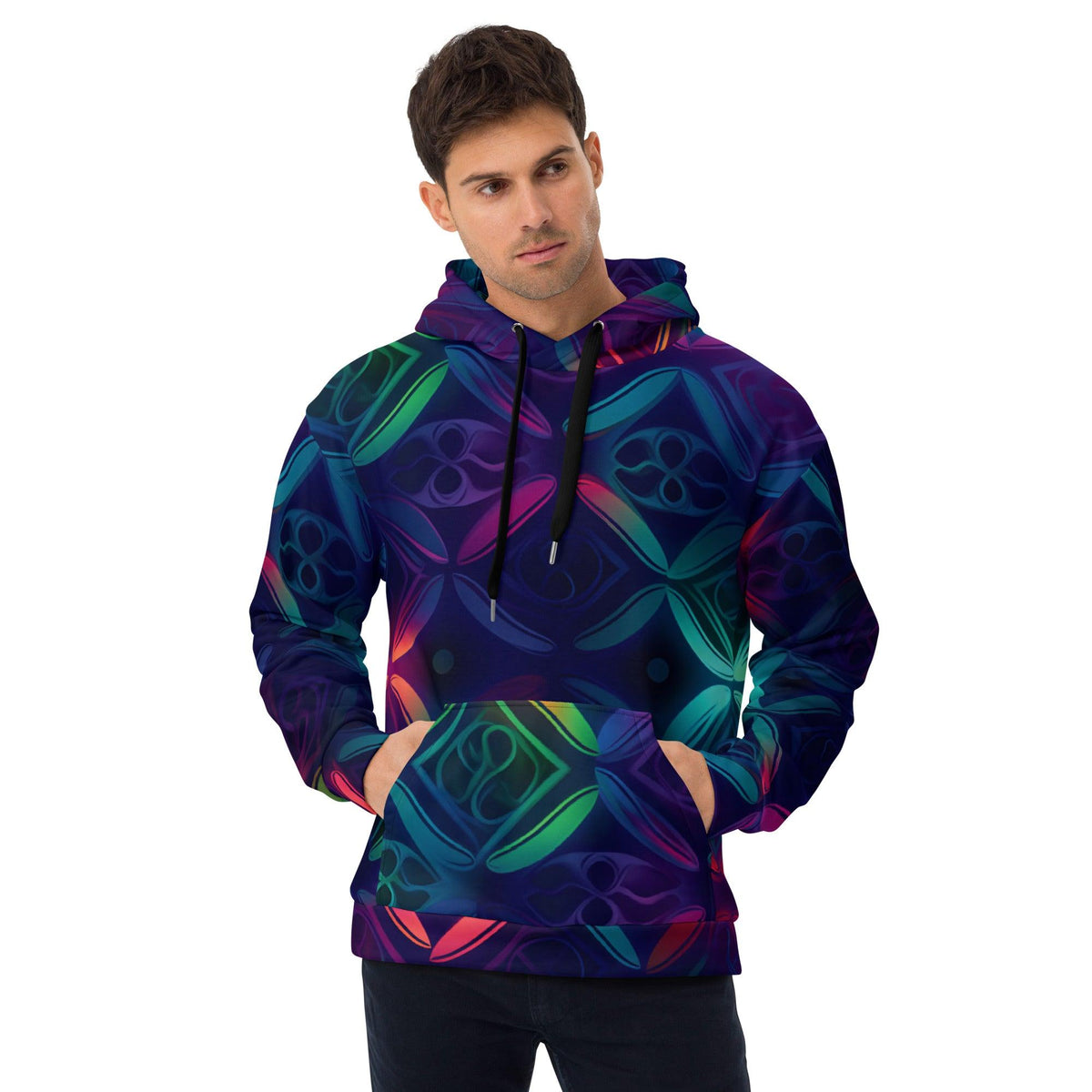 Neon Geometrical Unisex Hoodie for Raves - EDMFestieGear.com