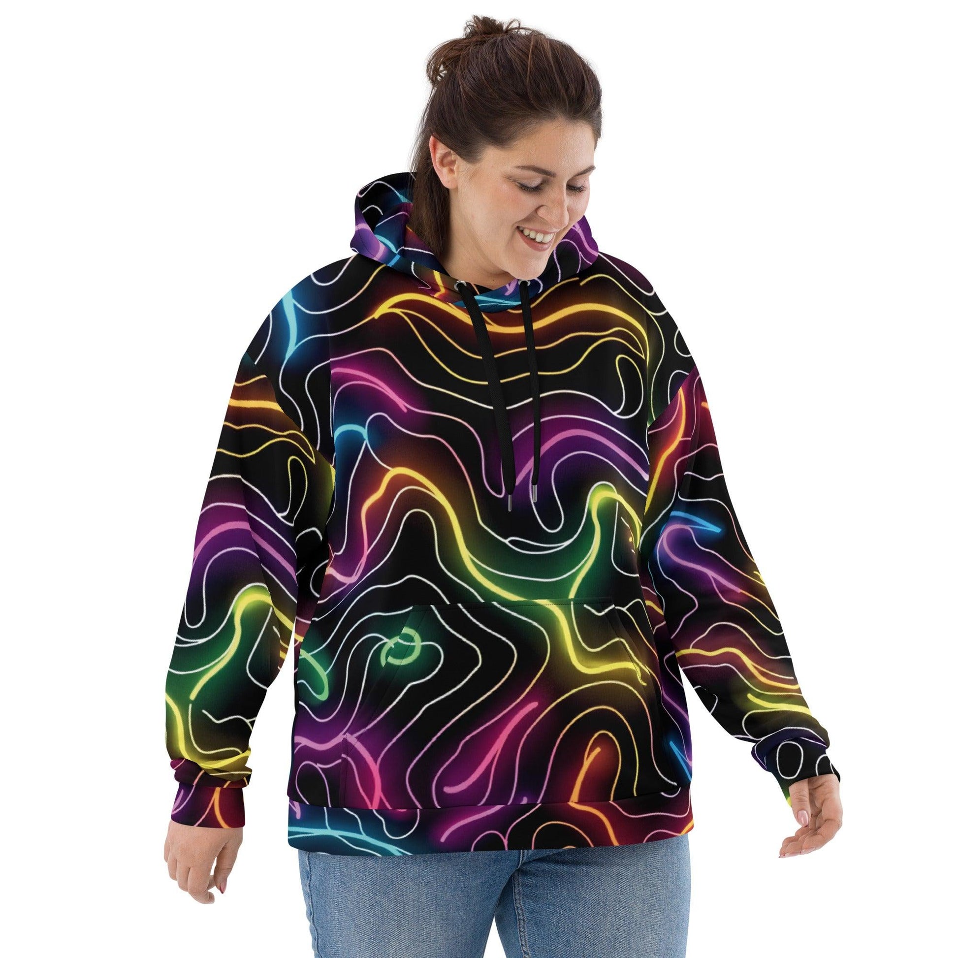 Neon Abstract Unisex Hoodie for EDM Enthusiasts - EDMFestieGear.com
