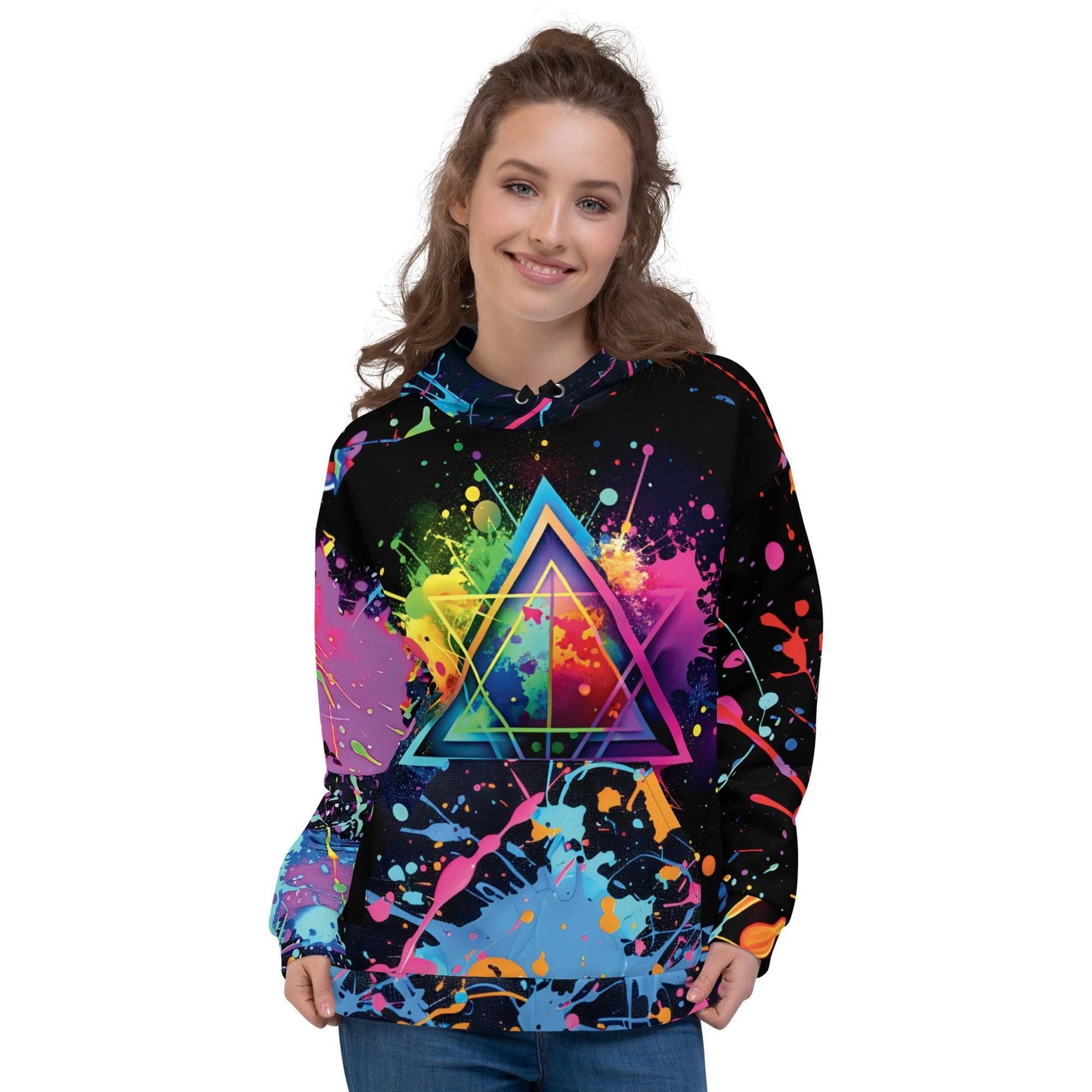 Triangle Paint Splash Unisex Hoodie - EDMFestieGear.com