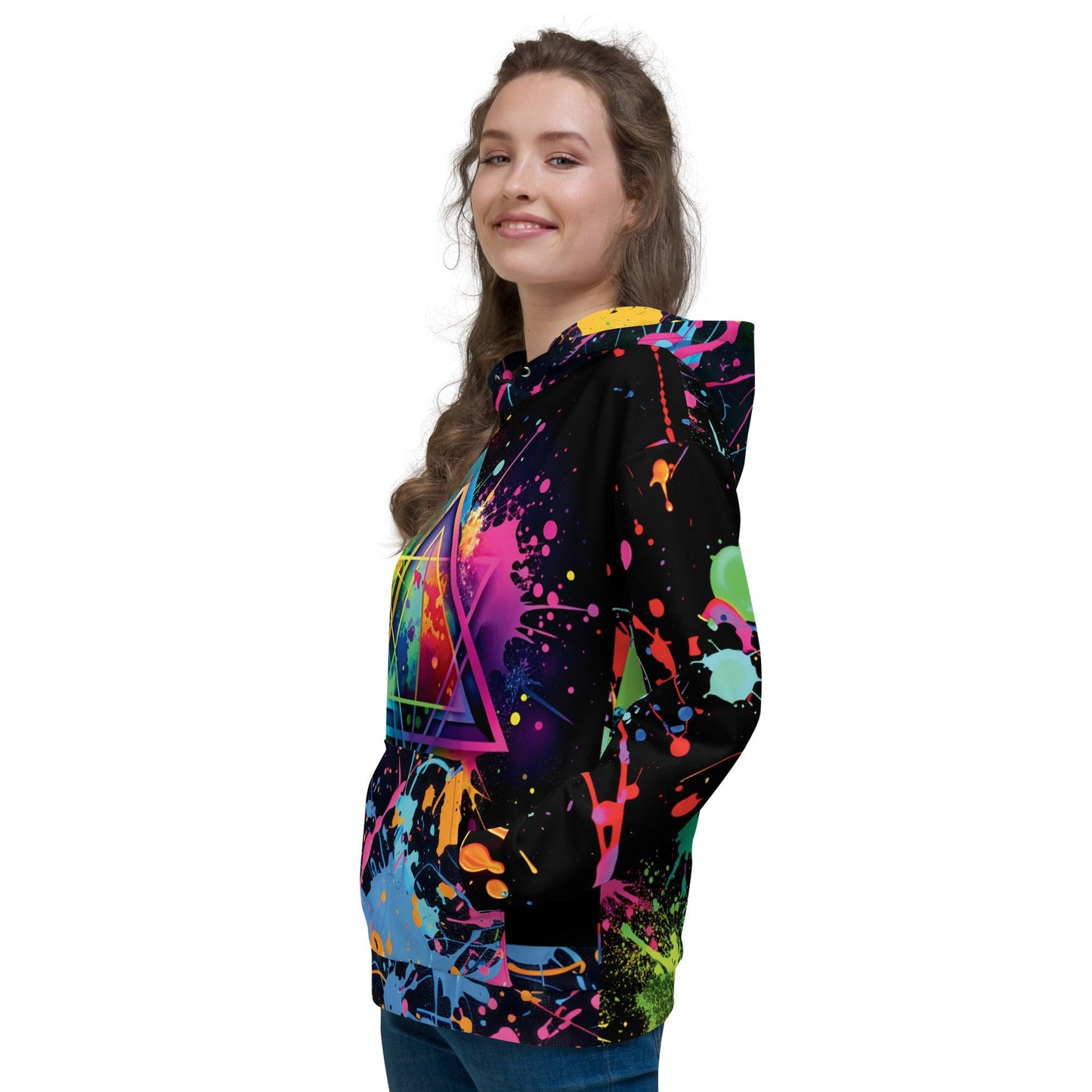 Triangle Paint Splash Unisex Hoodie - EDMFestieGear.com