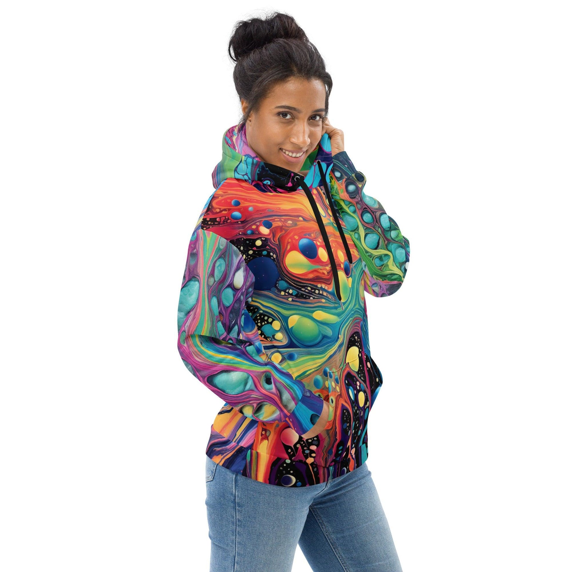 Vibrant Melting Abstract Unisex Hoodie for Festivals - EDMFestieGear.com