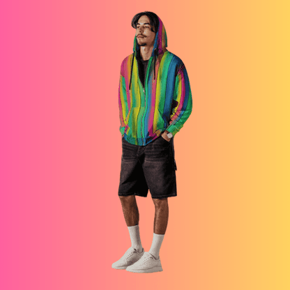 Eco-Friendly Unisex Zip Hoodie with Moon Patch for Rave Culture