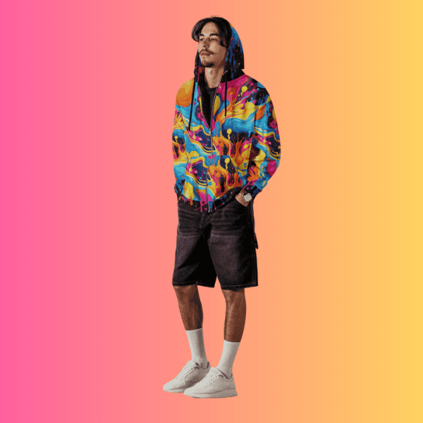 Playful Unisex Eco-Friendly Zip Hoodie - Ultimate Comfort for Rave Vibes