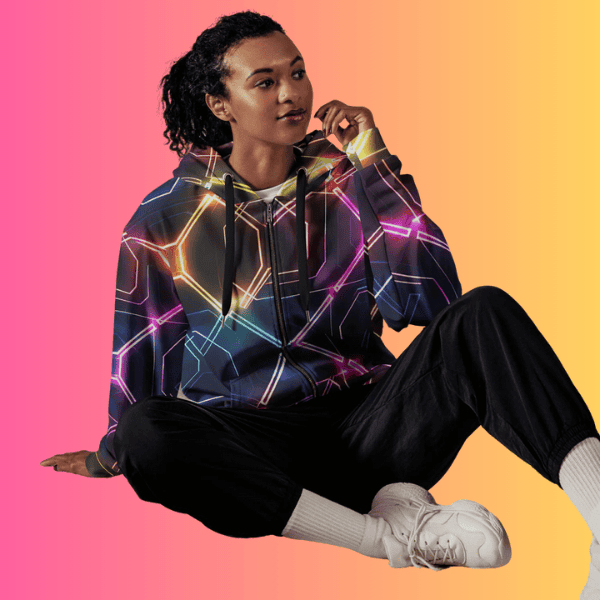 Eco-Friendly Unisex Zip Hoodie for Festivals and Raves