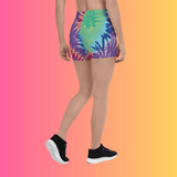 Vibrant Neon Tie-Dye Dance Shorts for EDM Festivals