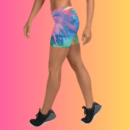 Neon Tie-Dye Festival Shorts for EDM Enthusiasts