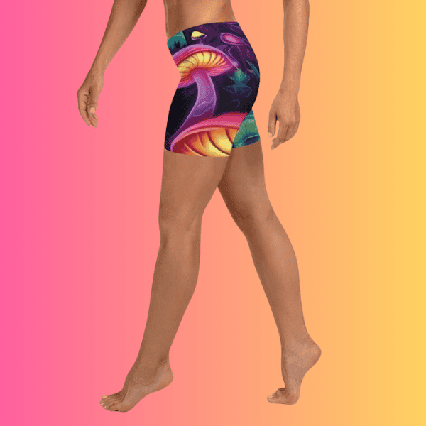 Vibrant Mushroom Festival Shorts for EDM Lovers
