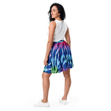 Vibrant Neon Tie-Dye Skater Skirt for Raves & Festivals - EDMFestieGear.com
