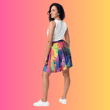 Vibrant Neon Tie-Dye Skater Skirt - Ultimate Festival Essential for Ravers