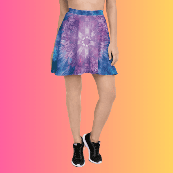Vibrant Tie-Dye Skater Skirt Perfect for Festivals and Raves