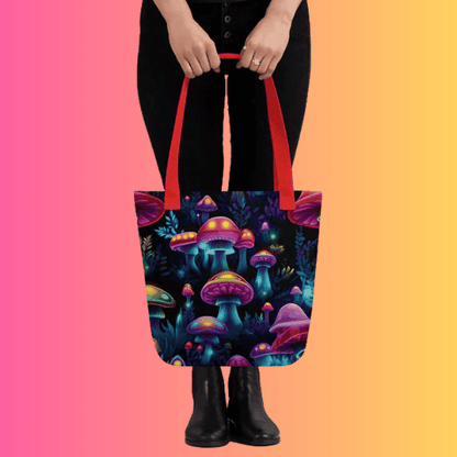 Vibrant Mushroom Tote Bag for Raves and Festivals