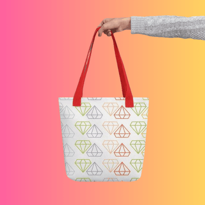 Vibrant Rainbow Diamond Festival Tote Bag - Perfect for Ravers and EDM Lovers