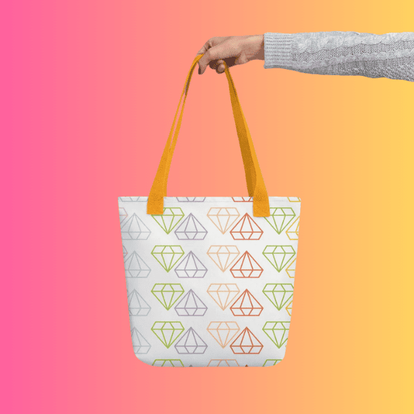 Vibrant Rainbow Diamond Festival Tote Bag - Perfect for Ravers and EDM Lovers
