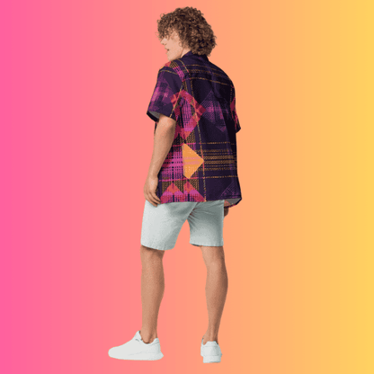 Vibrant Plaid Button-Up Shirt for Raves and Festivals