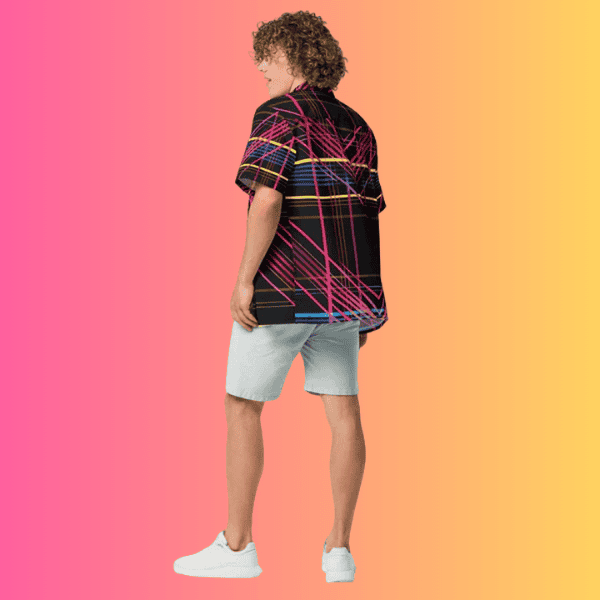 Vibrant Plaid Button-Up Shirt for Rave and Festival Vibes