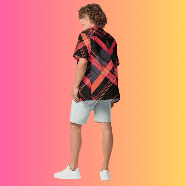Vibrant Plaid Button-Up Shirt for Festivals & Raves