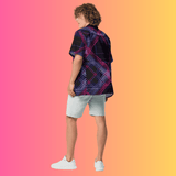 Dynamic Plaid Button-Up Shirt for Rave Lovers