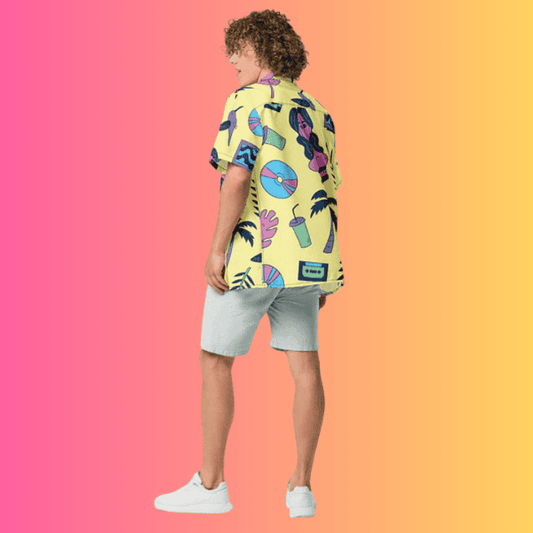 Custom Retro Button Shirt - Ultimate Festival Gear for Raves and EDM Events
