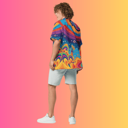 Cosmic Vibes Rave Button-Up Shirt
