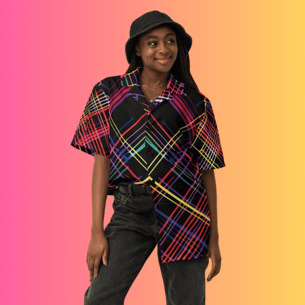 Festival-Ready Plaid Button-Up Shirt for EDM Lovers