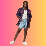 Festival-Ready Plaid Button-Up Shirt for Raves