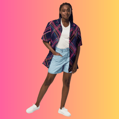 Festival-Ready Plaid Button-Up Shirt for Raves