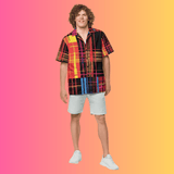 Funky Plaid Button-Up Shirt for Raves & Festivals