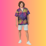 Vibrant Plaid Button-Up Shirt for Raves and Festivals