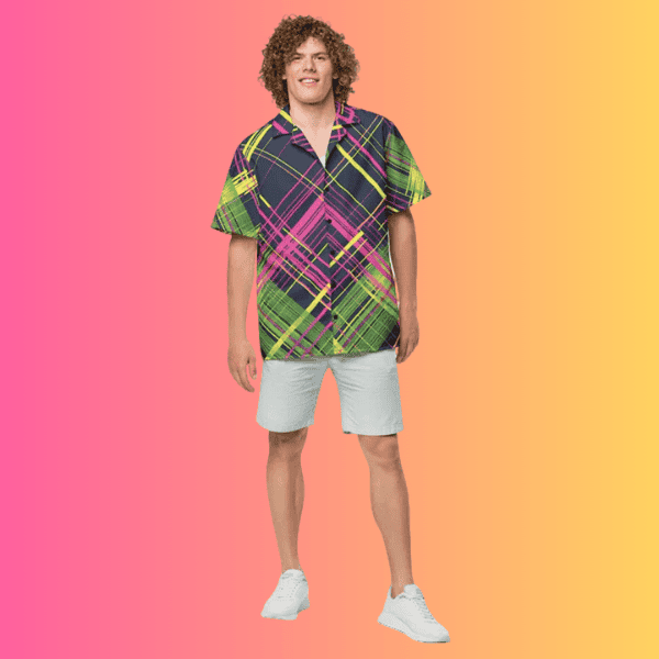 Vibrant Plaid Festival Button-Up Shirt