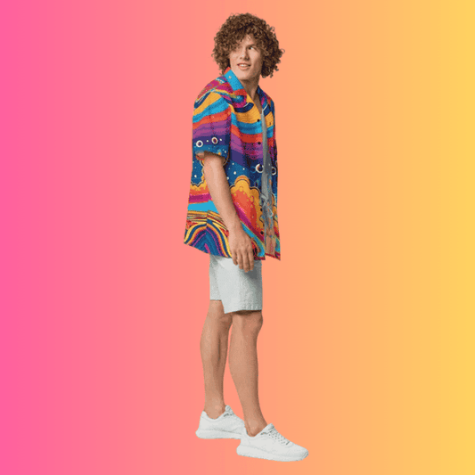 Cosmic Vibes Rave Button-Up Shirt